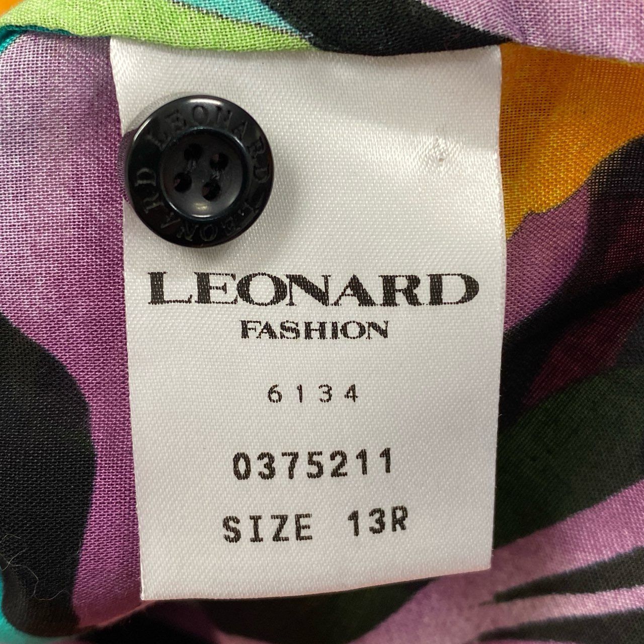 60b22 LEONARD FASHION レオナール シアーシャツ ロングスリーブシャツ 美しい花柄プリント レディース 女性服 13R ブラック マルチカラー コットン100％u02t 60b22 LEONARD FASHION レオナール シアーシャツ ロングスリーブシャツ