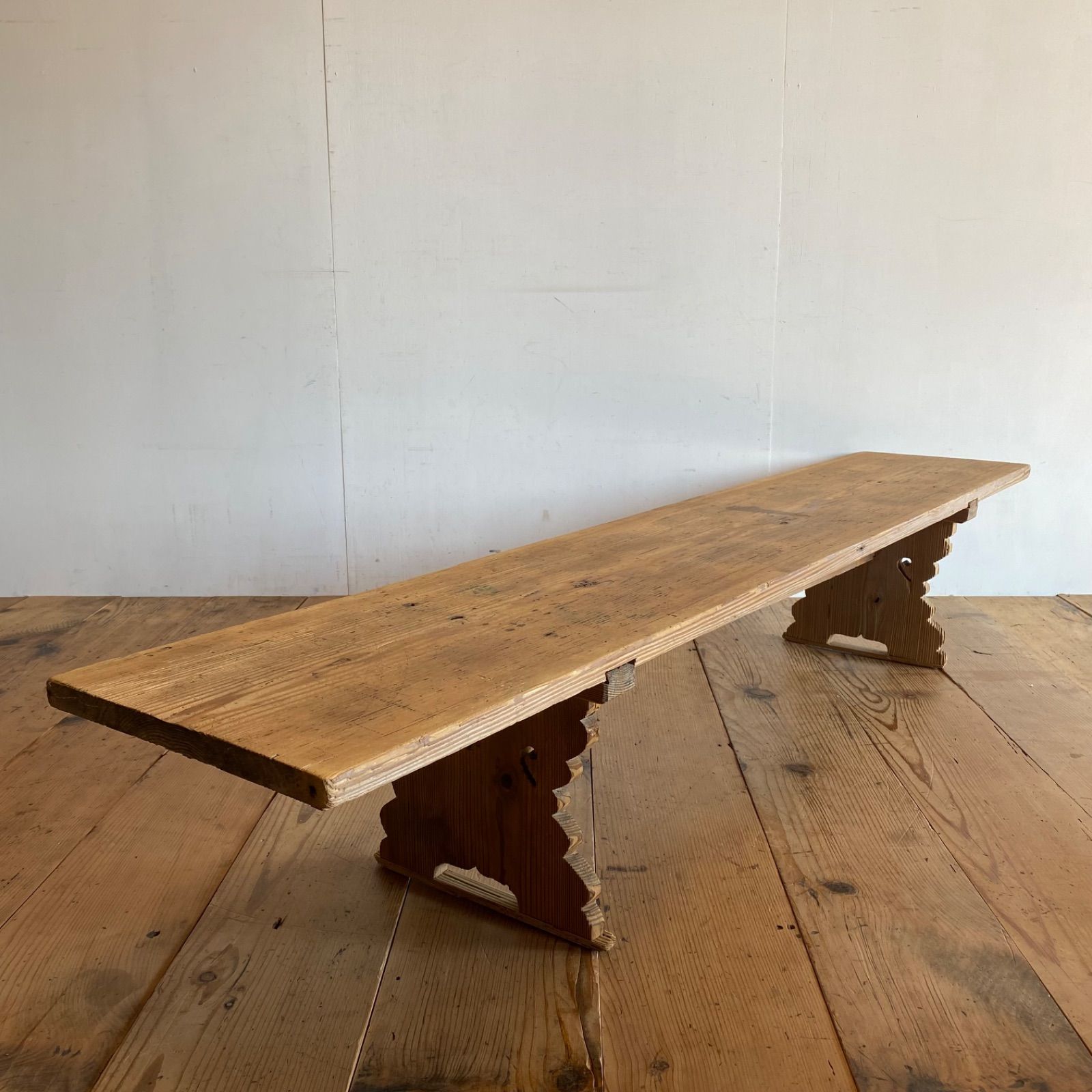 アンティーク 展示台 テーブル 机 一枚板 無垢材 Y644 - メルカリ