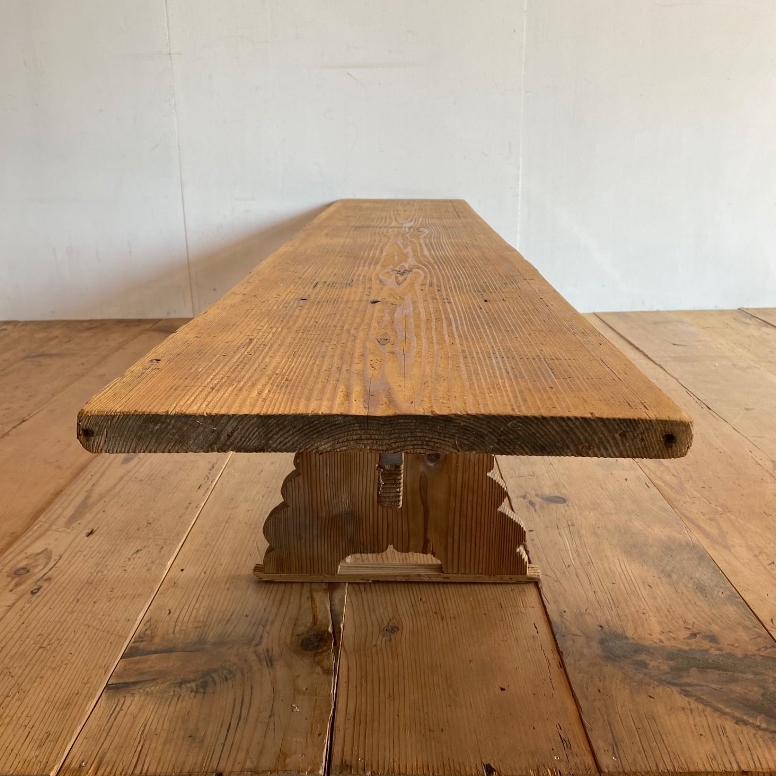 アンティーク 展示台 テーブル 机 一枚板 無垢材 Y644 - メルカリ