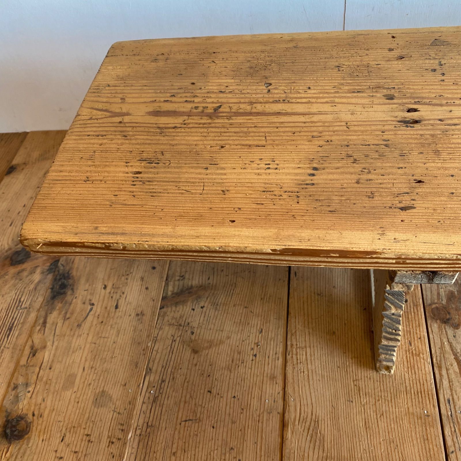 アンティーク 展示台 テーブル 机 一枚板 無垢材 Y644 - メルカリ