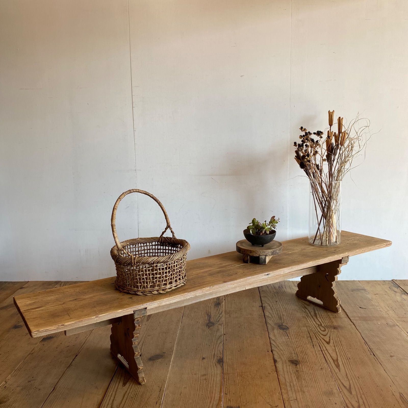 アンティーク 展示台 テーブル 机 一枚板 無垢材 Y644 - メルカリ