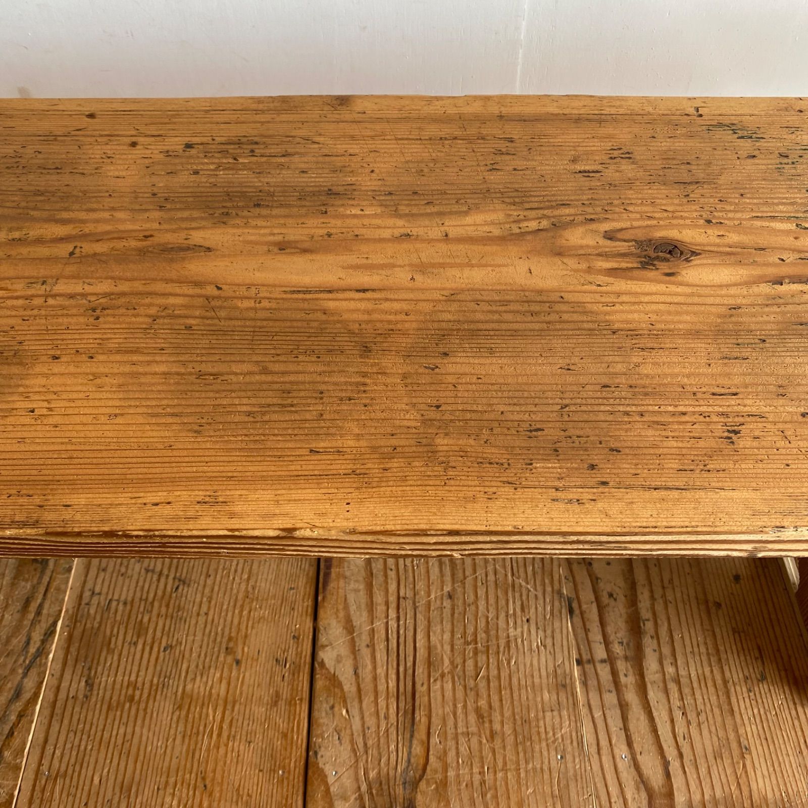 アンティーク 展示台 テーブル 机 一枚板 無垢材 Y644 - メルカリ