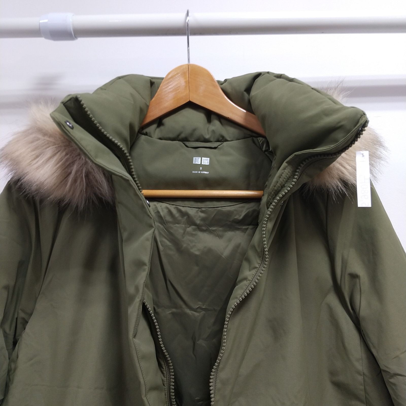 ks225◇UNIQLO ダウンジャケット (S) グリーン オリーブグリーン 