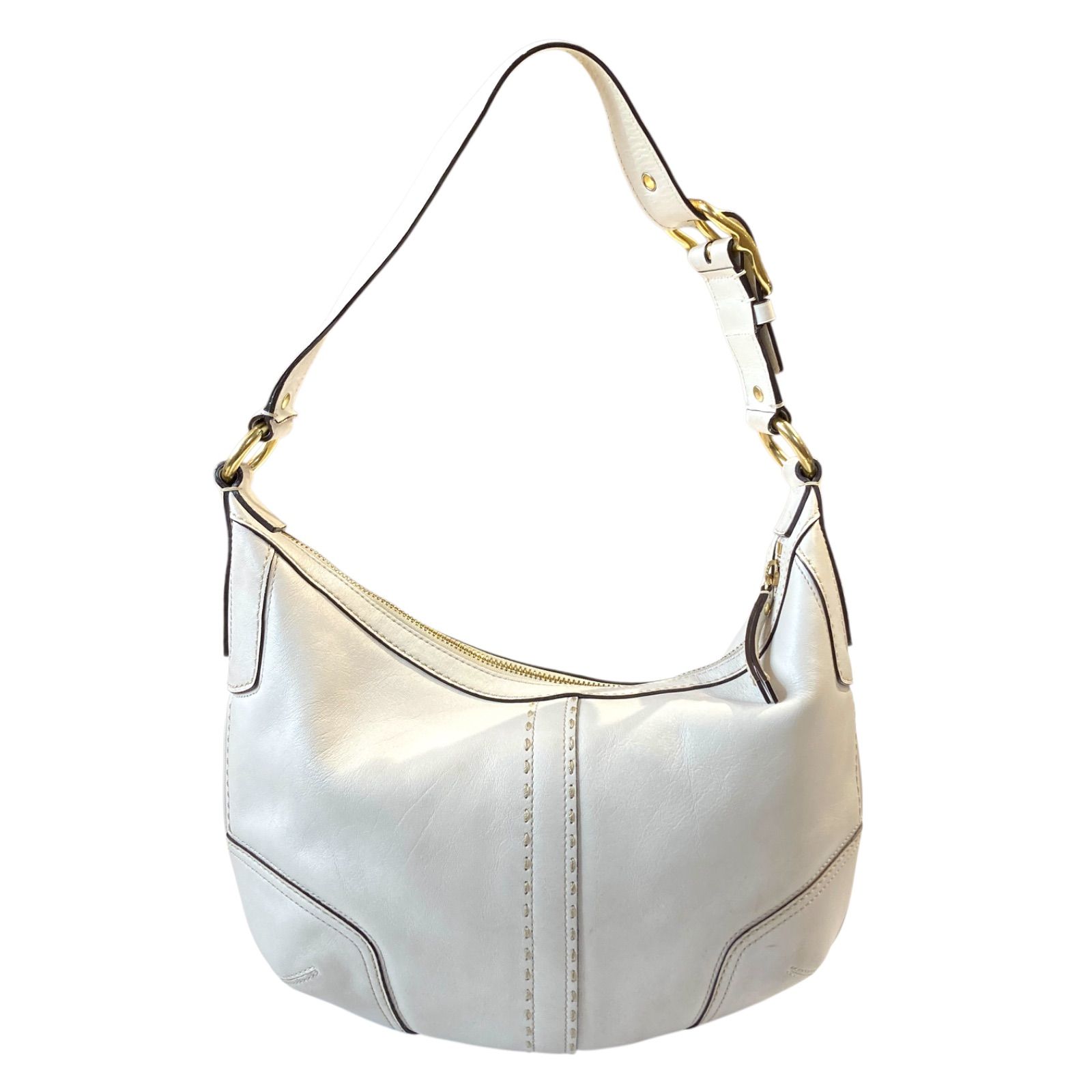 COACH コーチ ハンプトンズ ホーボー バッグ／ワンショルダー ホワイト