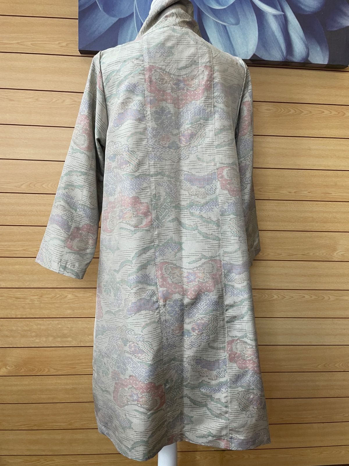 着物リメイク 大島紬 ロールカラーワンピース - メルカリ
