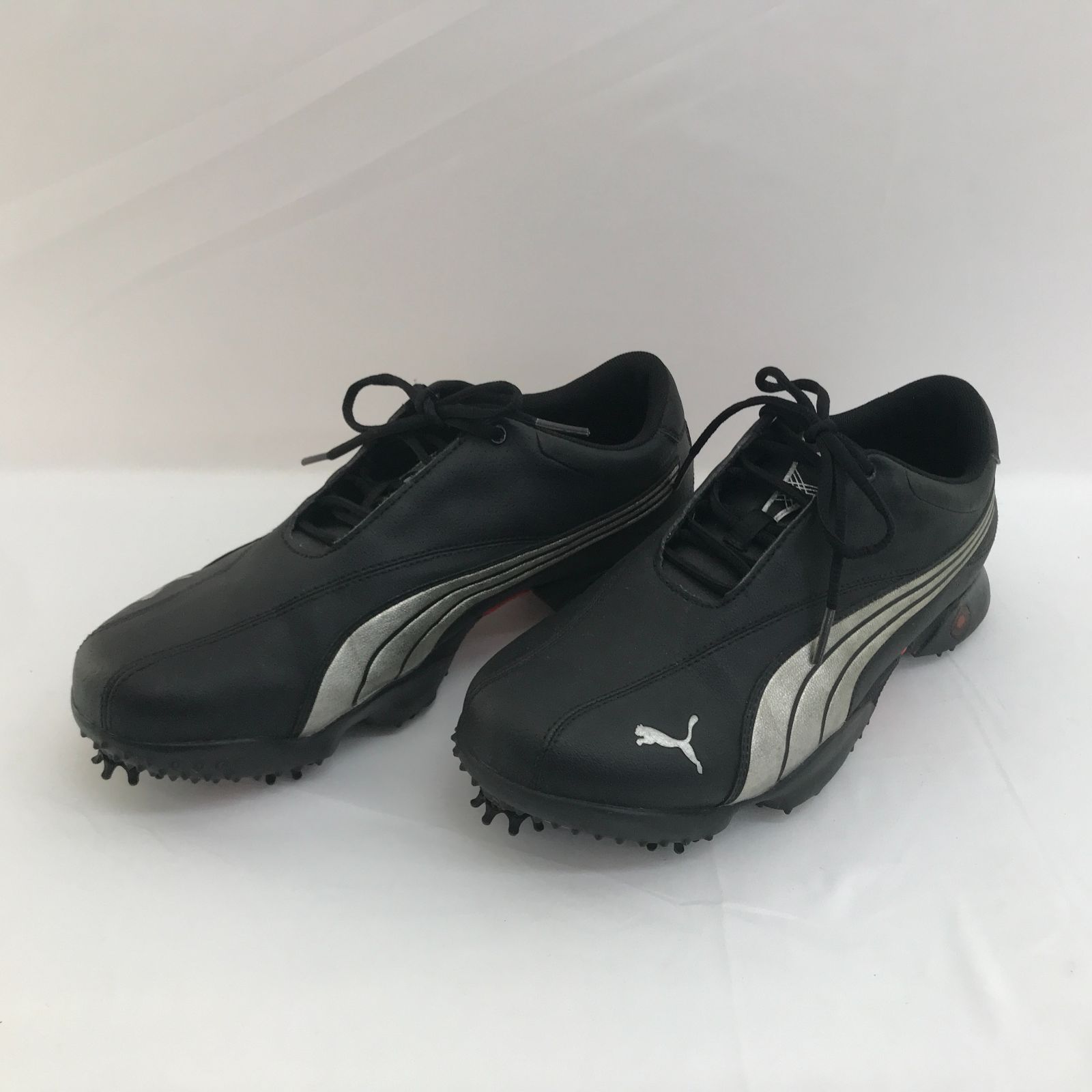 PUMA プーマ ゴルフシューズ ソフトスパイク 186109 03 SMART QUILL US8 1/2 ブラック レザー メンズ 靴