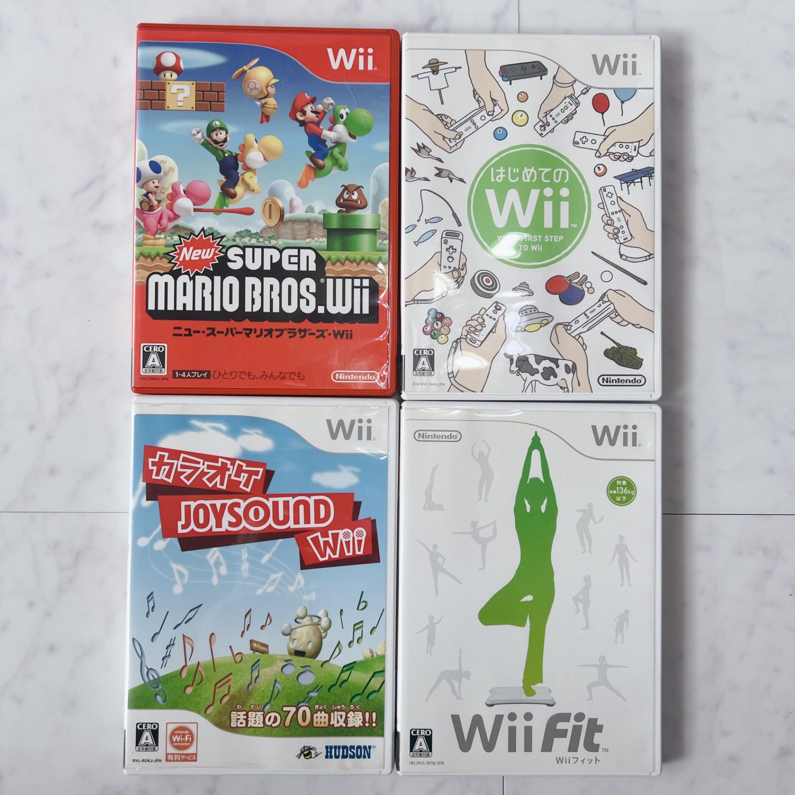 Wii 本体＋ソフト4個セット マリオ カラオケ Wii 本体＋ソフト4個セット マリオ カラオケ 動作確認済み】wii ソフト4本