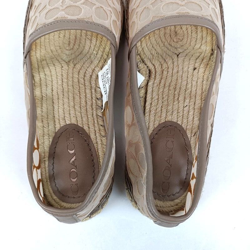 COACH コーチ エスパドリーユ スリッポン 6.5B G4819 グレージュ 箱