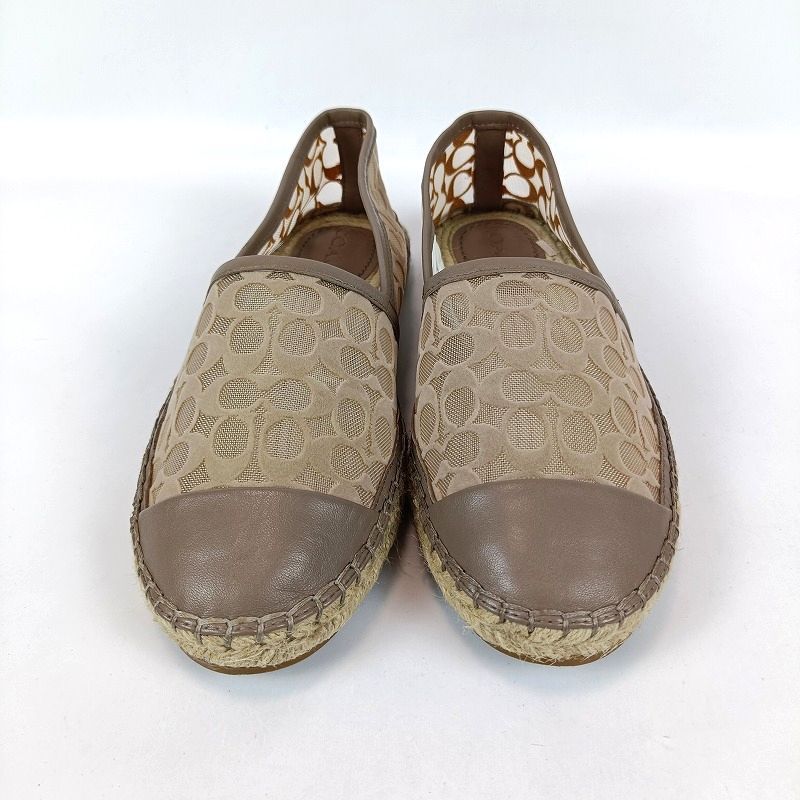 COACH コーチ エスパドリーユ スリッポン 6.5B G4819 グレージュ 箱