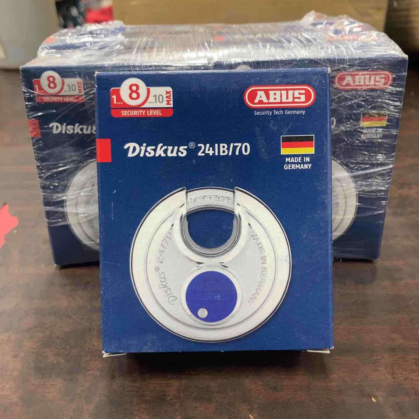 南京錠 ABUS ディスカス 24IB-70 ステンレス吊り 6個セット【川崎店】