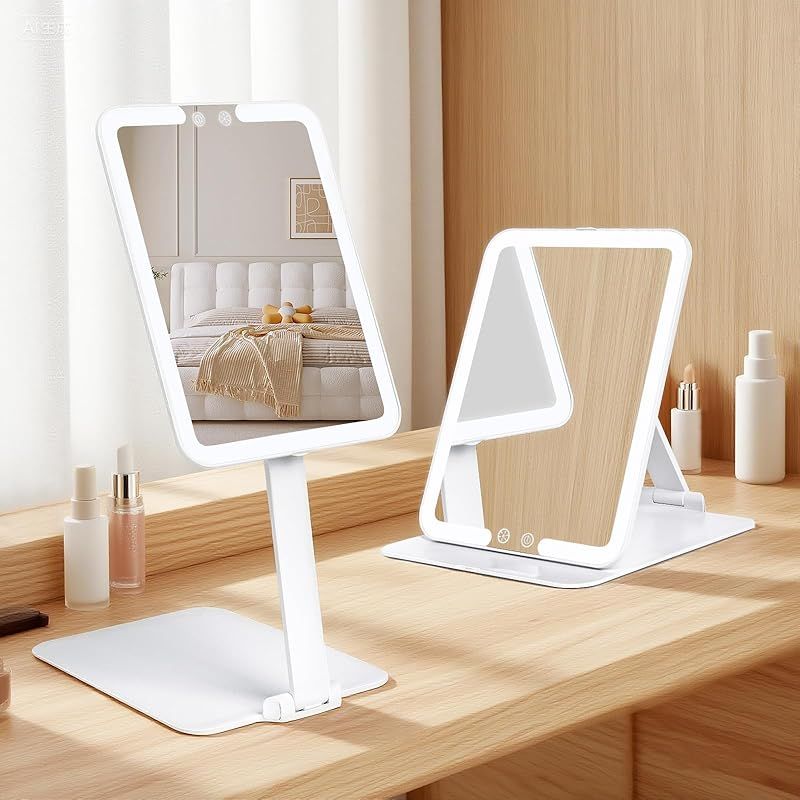 定番，新品】 MILPROX 折り畳み式 LED化粧鏡 女優ミラー 卓上ミラー