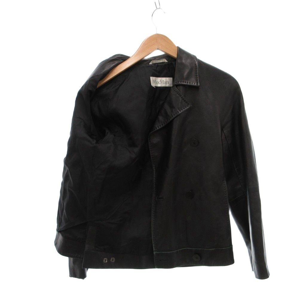 マックスマーラ MAX MARA レザージャケット 革ジャン 36 ダブル