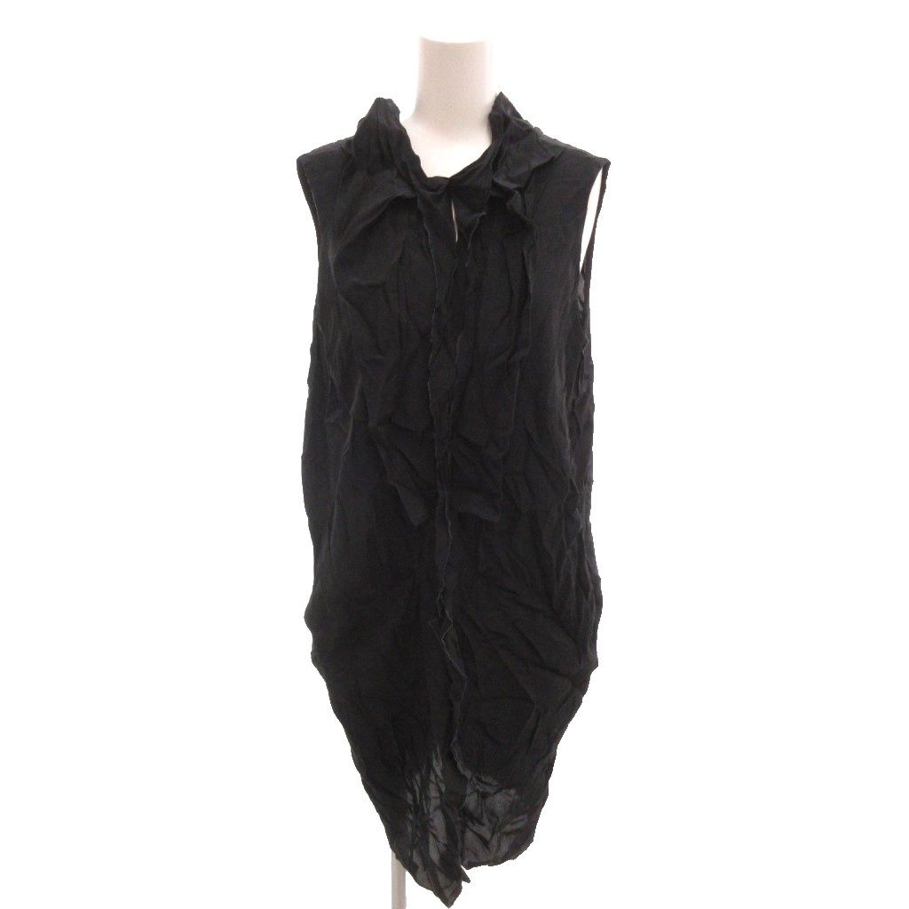 マルニ MARNI ノースリーブワンピース フリルネック 薄手 40 紺