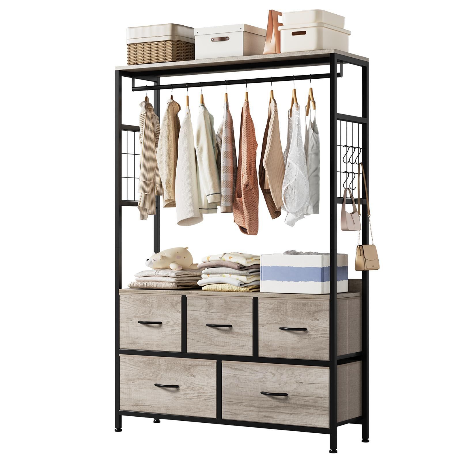 大特価』 引き出し付き2段5杯 高防水性皮革 タンス 収納チェスト