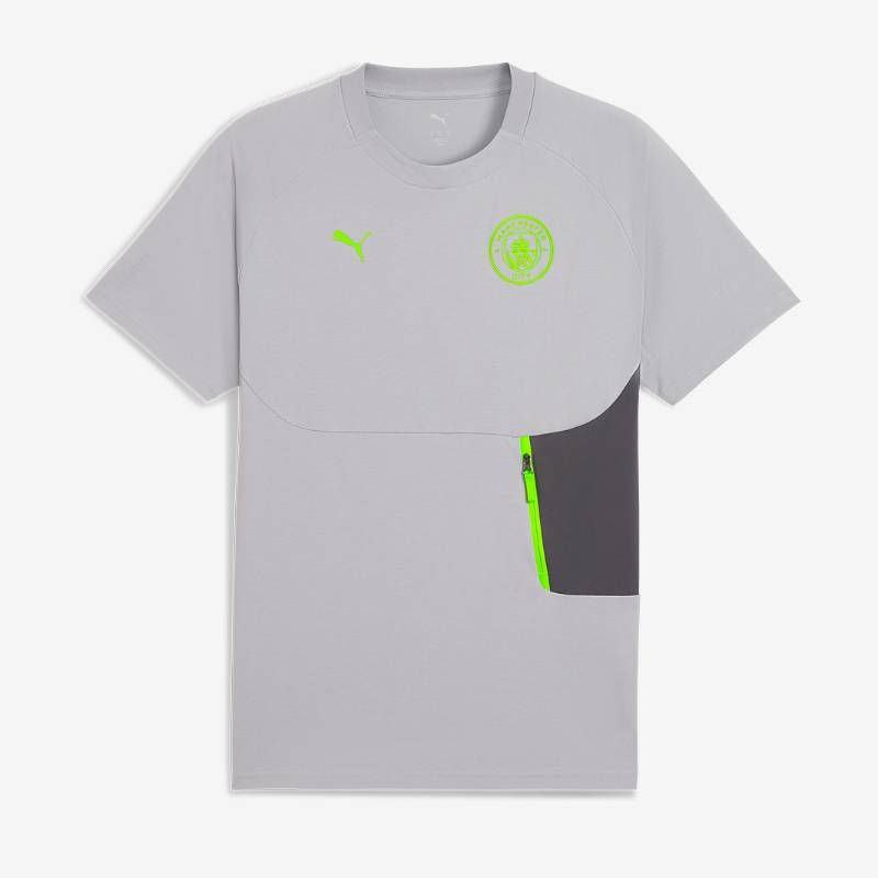 【送料無料・匿名配送】PUMA プーマ マンチェスター・シティ 25/26 プレマッチ ポケット Tシャツ 銀（ギャラクティックグレー）緑（プログリーン）練習着 Tシャツ 半袖 新品 正規品 並行輸入 日本未発売