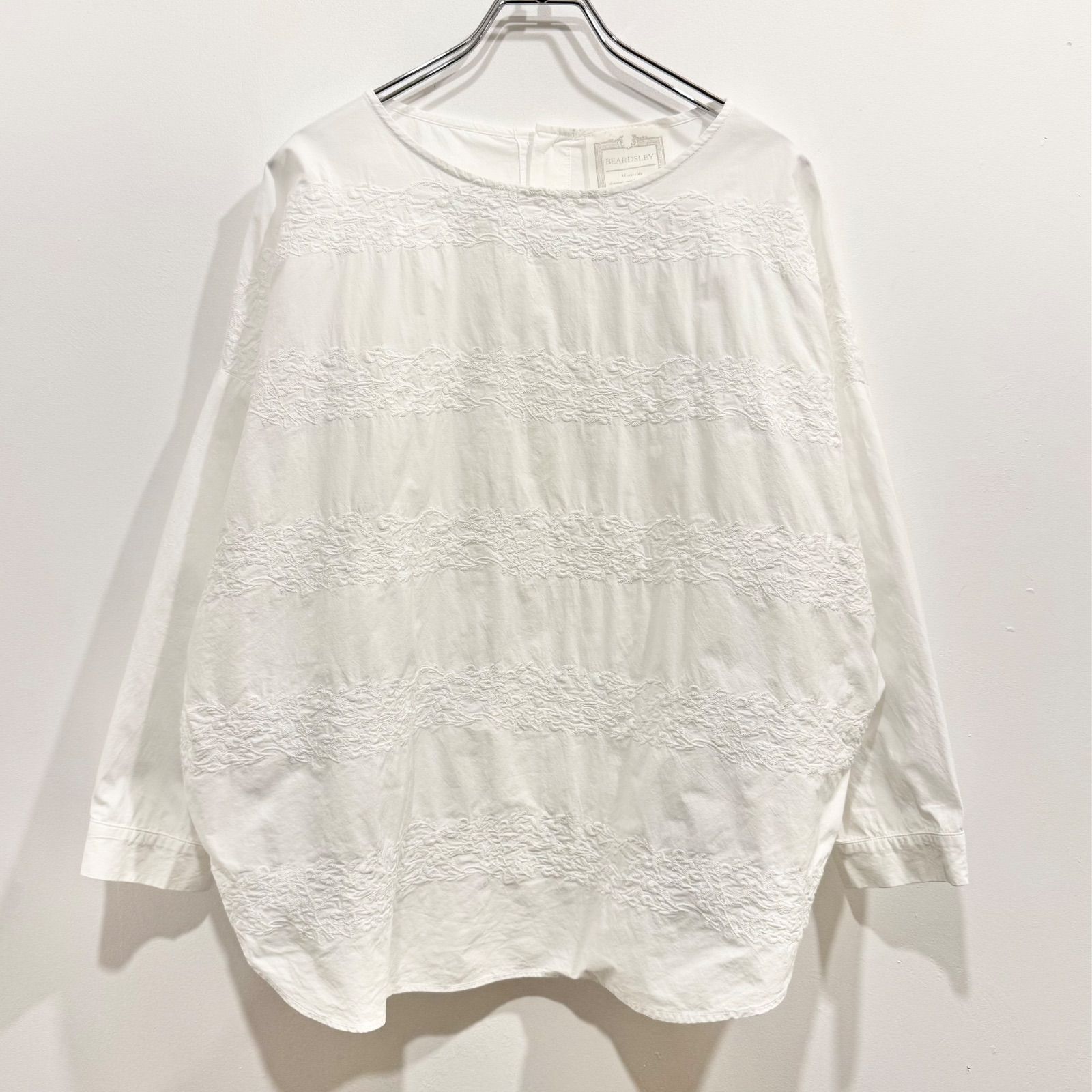 BEARDSLEY ビアズリー 刺繍ドルマンシャツ ブラウス ボーダーパターン