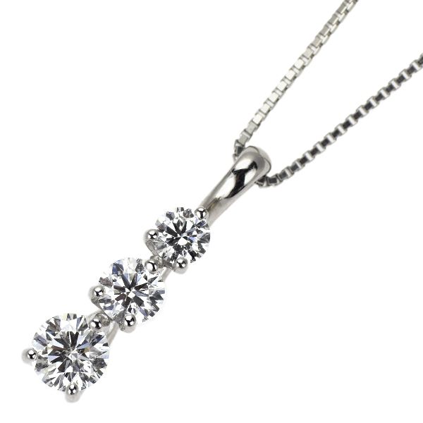 トリロジー Pt900/ Pt850 ダイヤモンド ペンダントネックレス 1.00ct