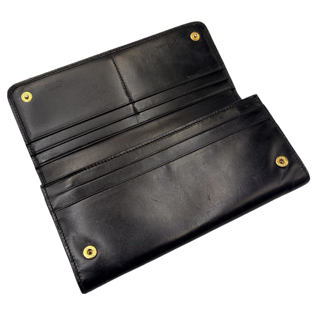 良品✤希少【PRADA／プラダ】長財布／二つ折り財布／ウォレット レザー 