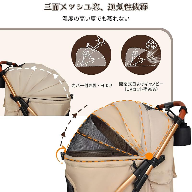 サッと折りたたみ」Totoro ball ペットカート 犬 バギー 4輪 犬用かー