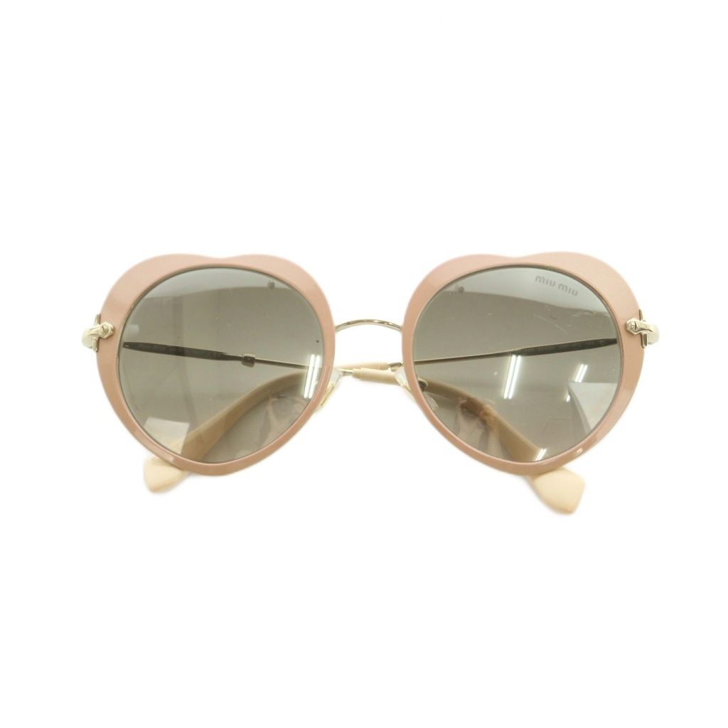 ミュウミュウ miumiu サングラス 眼鏡 ハート型 メタルフレーム 52□20