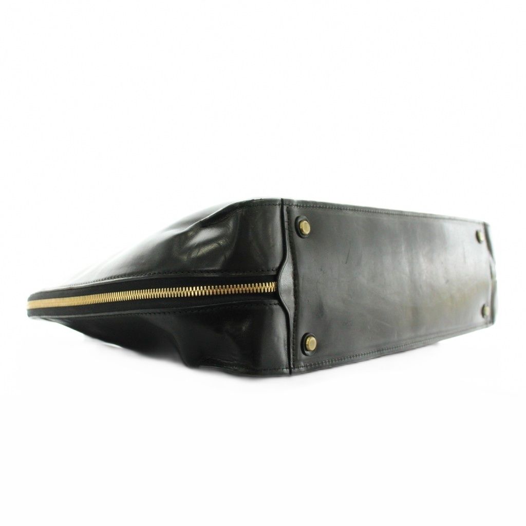 ガンゾ GANZO ビジネスバッグ ブリーフケース レザー ロゴ 型押し 黒