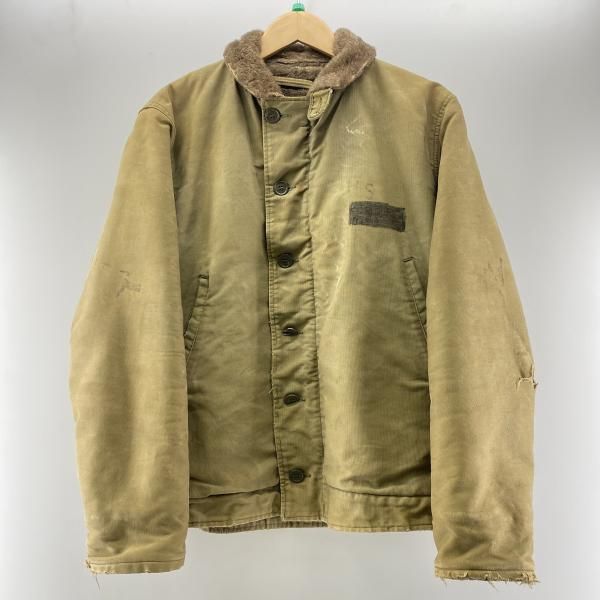 中古】U.S.NAVY 40s N-1 デッキジャケット 後期型(状態考慮) カーキ 