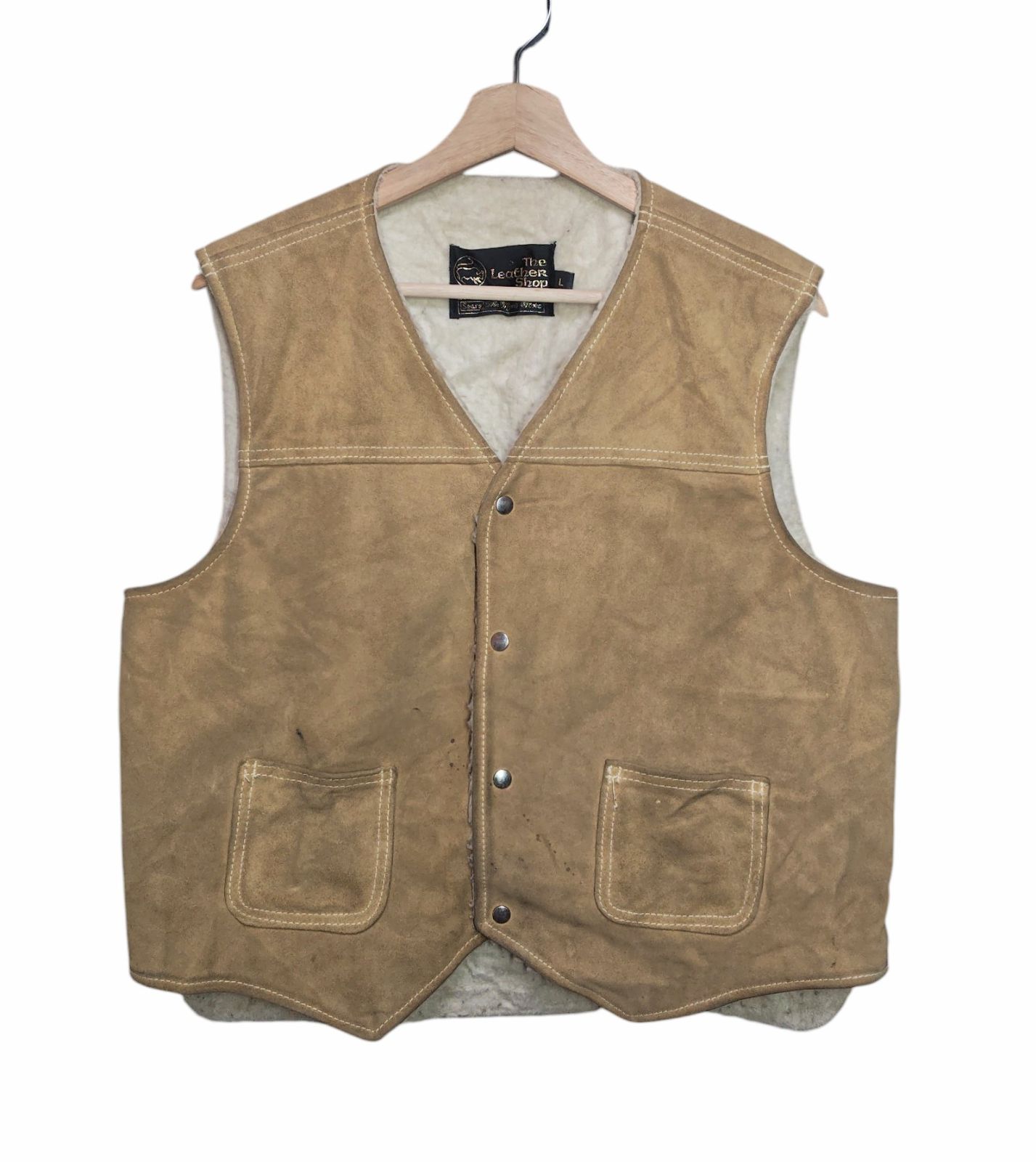 70s Sears シアーズ The Leather Shop スエードボアベスト - メルカリ