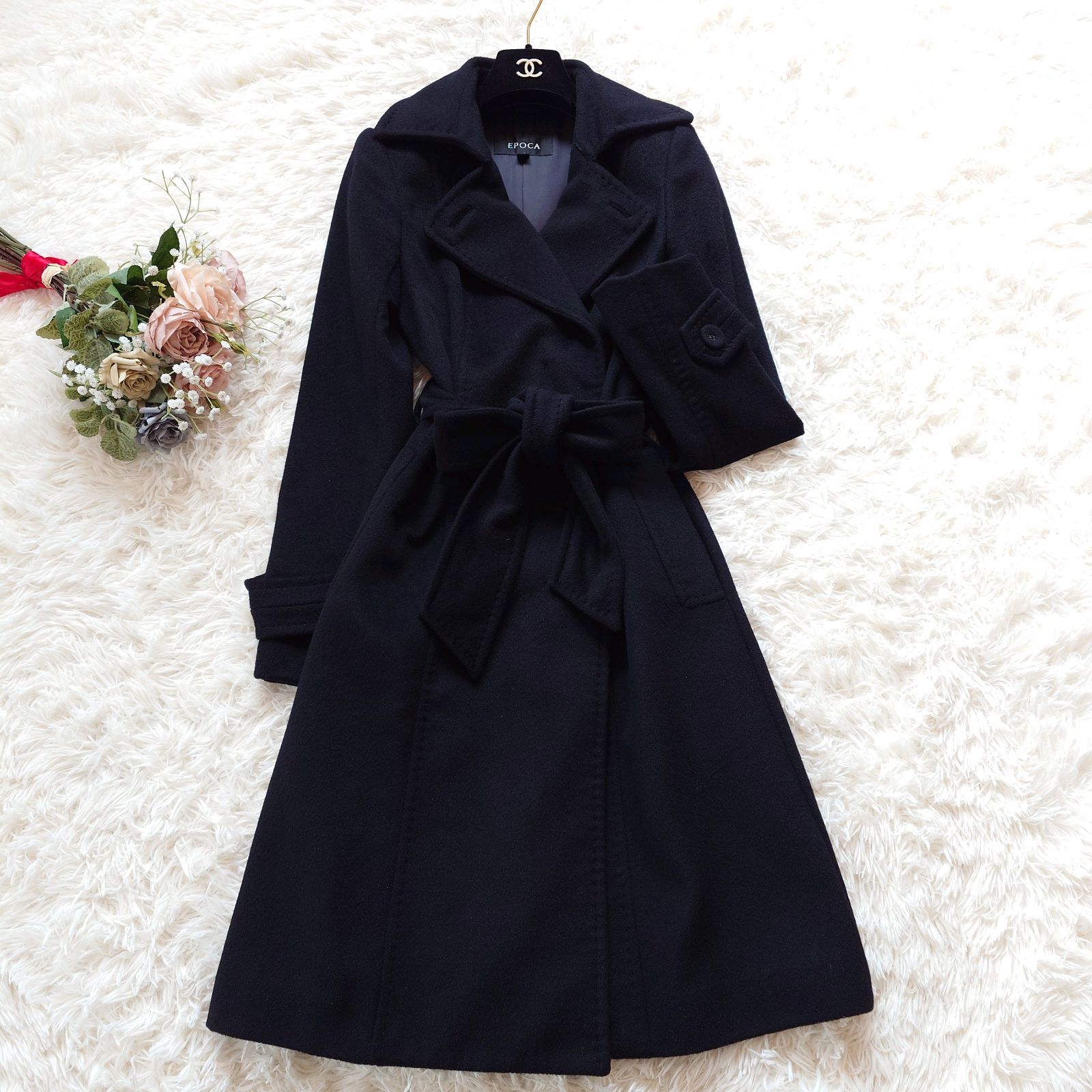 エポカ EPOCA アンゴラ ウール ロングコート トレンチ ダブル 比翼
