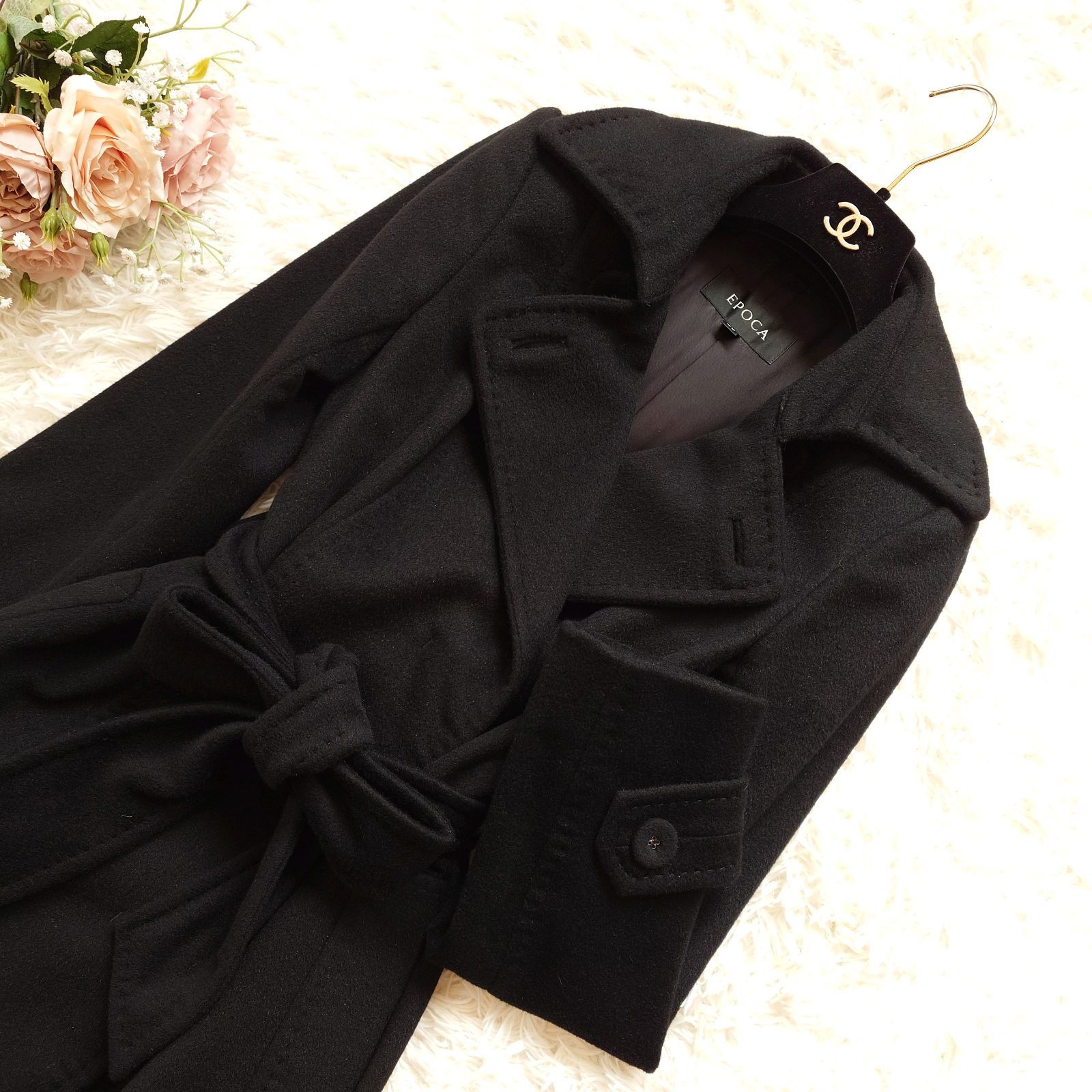 エポカ EPOCA アンゴラ ウール ロングコート トレンチ ダブル 比翼