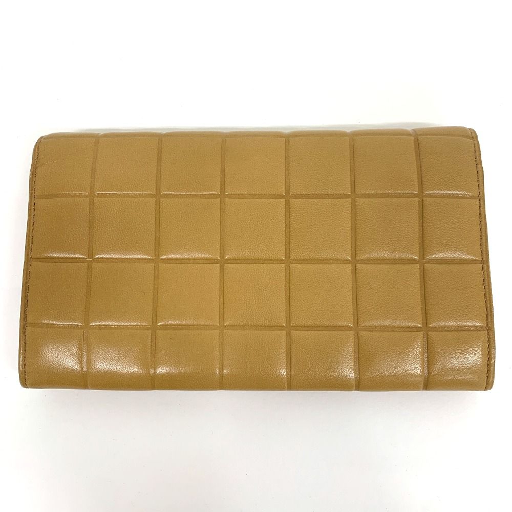 CHANEL チョコバー 長財布 ベージュ 希少 CHANEL チョコバー レザー 長