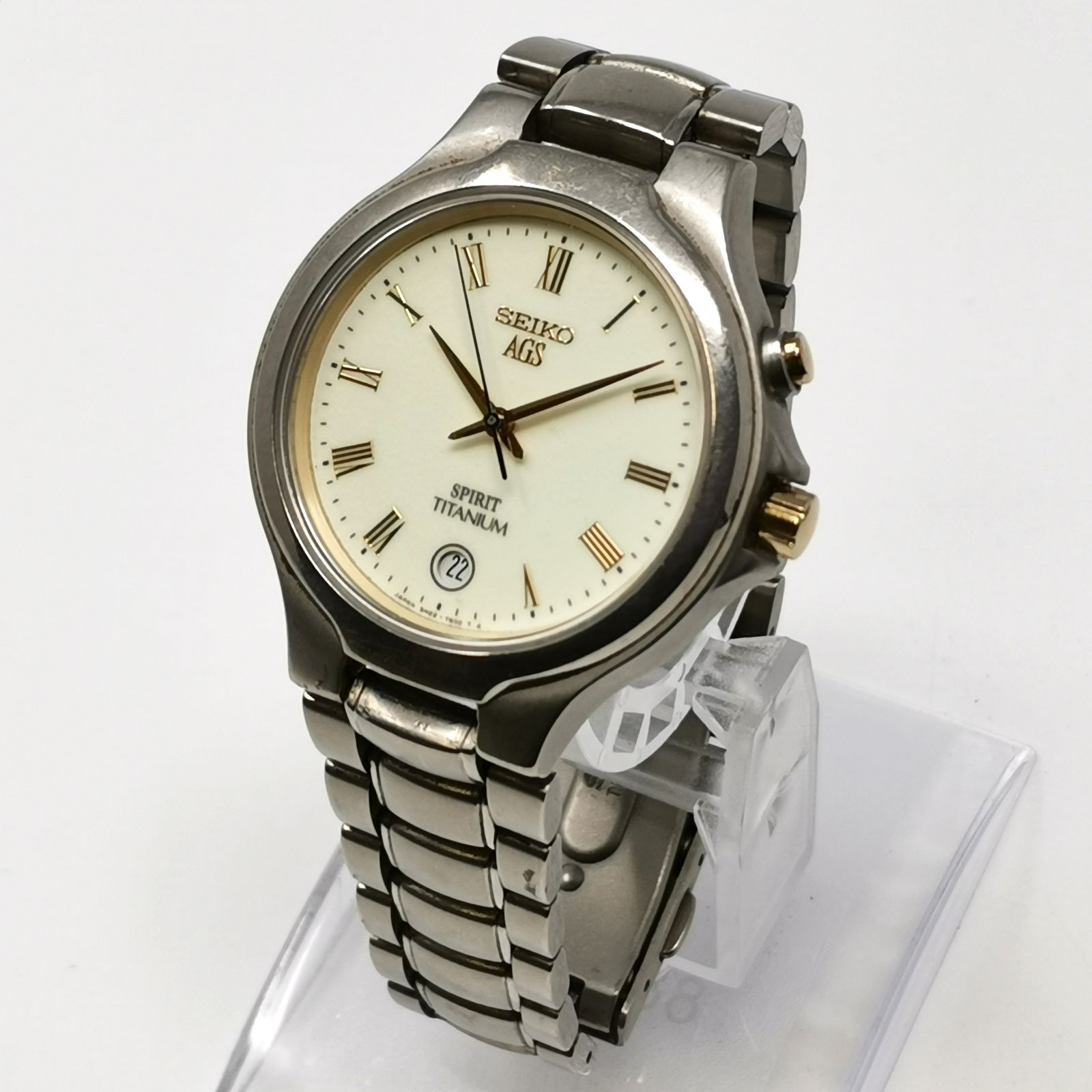 SEIKO セイコー AGS SPIRIT TITANIUM 10BAR 5M22-7B80 メンズ腕時計 
