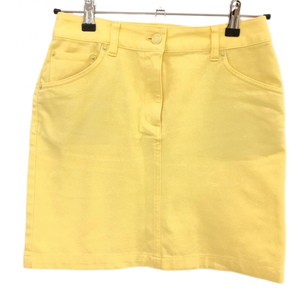 美品】23区スポーツ ストレッチスカート イエロー 無地 コットン混 