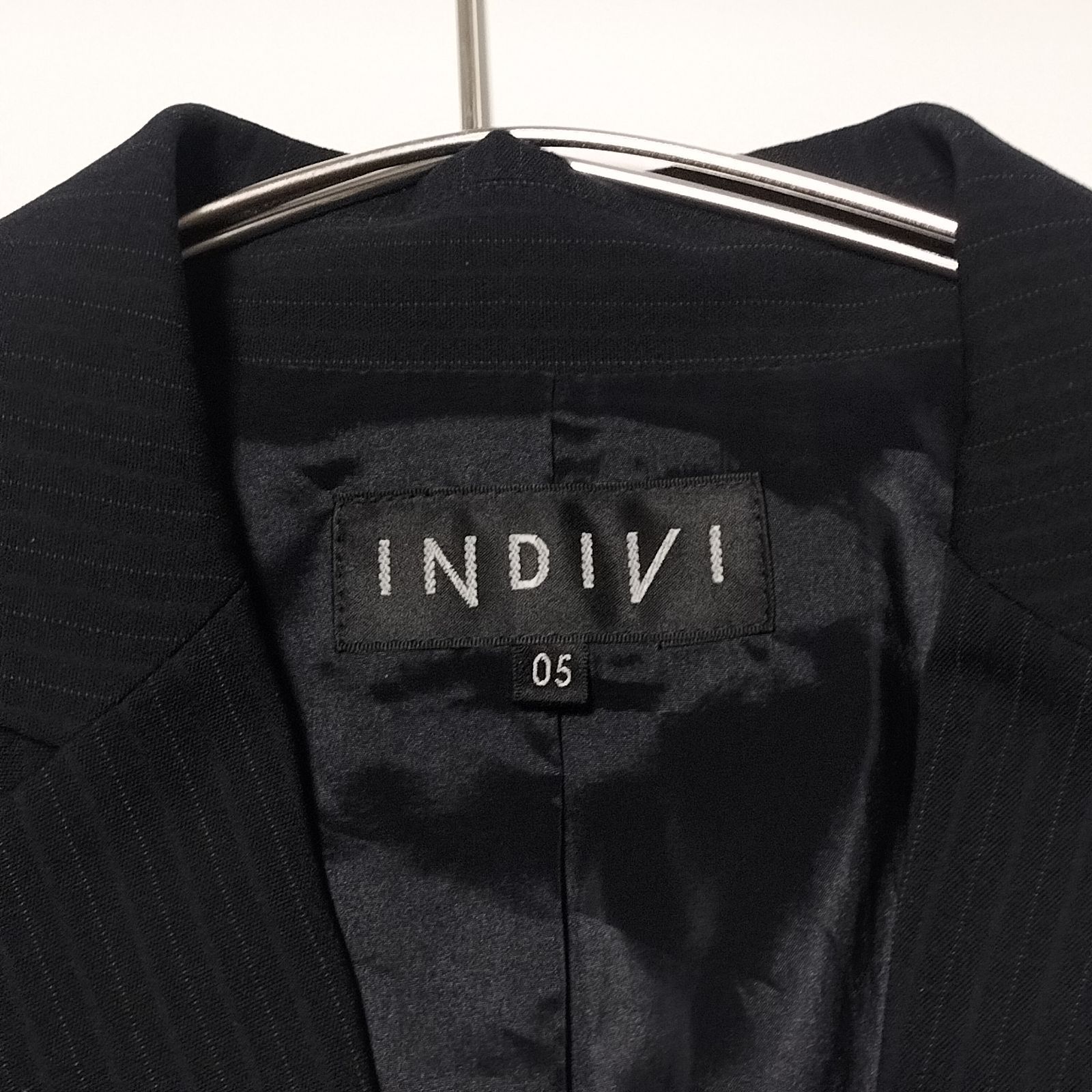 洗える【美品】INDIVI インディヴィ ストライプ パンツセットアップ 05