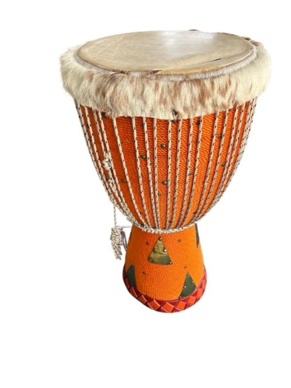 セネガル産 本格ジャンベ 手彫り 木彫 高級 民族楽器 破れあり