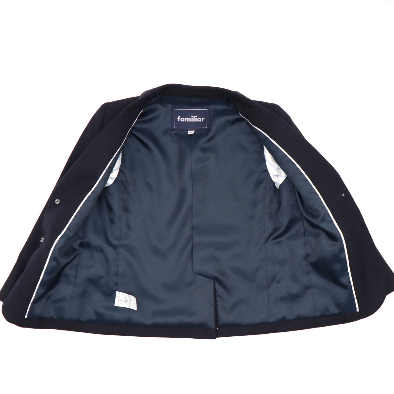 familiar スーツセットアップ ネイビー ウール ポリエステル - メルカリ