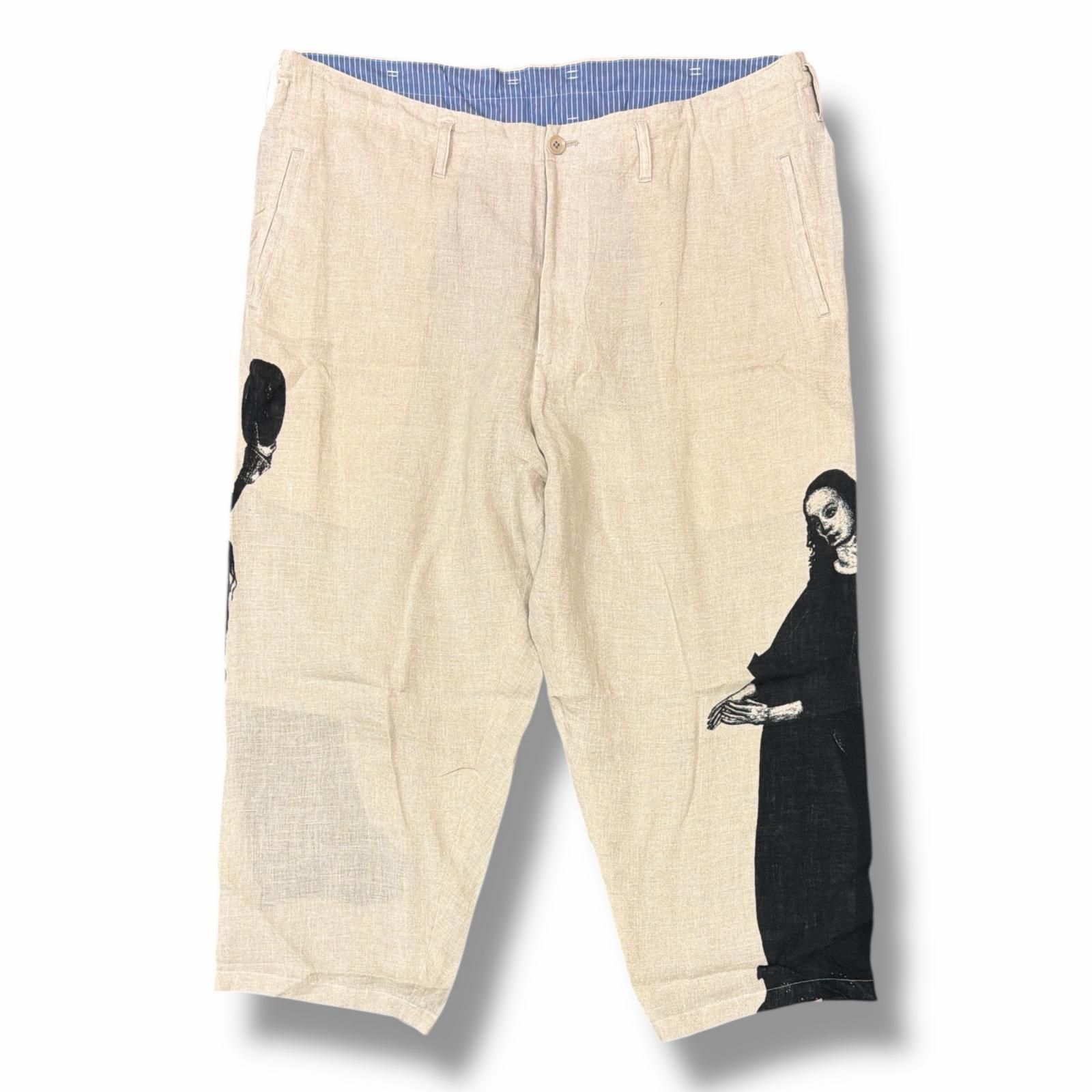 Yohji Yamamoto POUR HOMME 24SS Look7 U-LADY PRINT PANTS  ワイドパンツ イージーパンツ ヨウジヤマモトプールオム HS-P33-805 キナリ 2 （3320M） Yohji Yamamoto POUR HOMME 24SS Look7 U-LADY PRINT PANTS ワイド