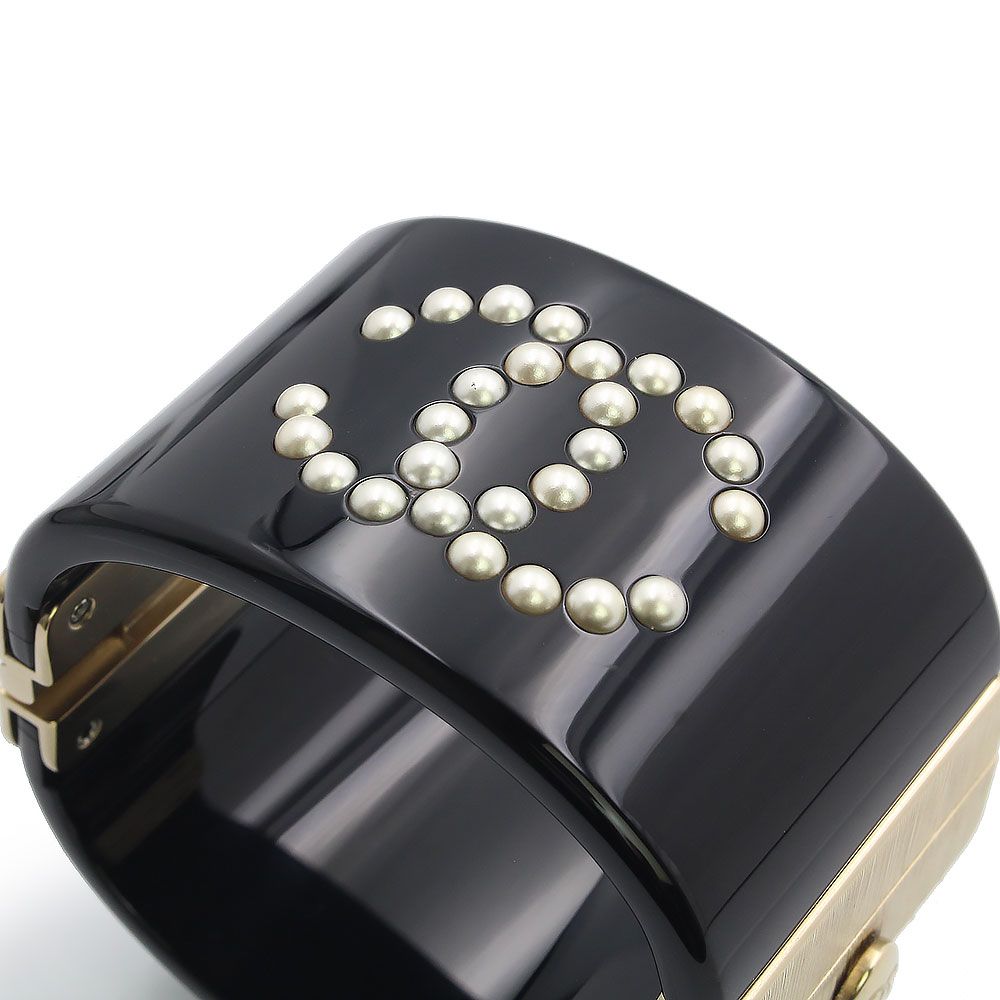 シャネル ココマーク パール プラスチック ブラック ブレスレット