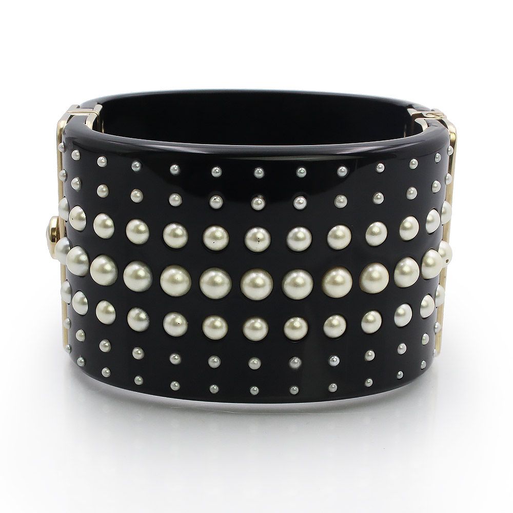 シャネル ココマーク パール プラスチック ブラック ブレスレット