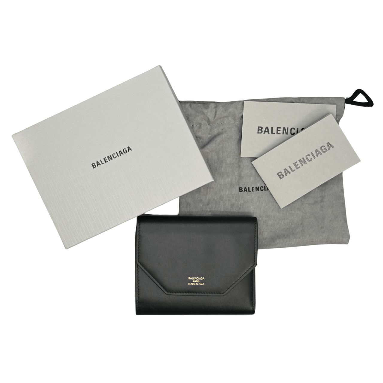 バレンシアガ エンベロープ ミニウォレット 黒 BALENCIAGA バレンシアガ ミニウォレット ENVELOPE エンベロープZIP 三