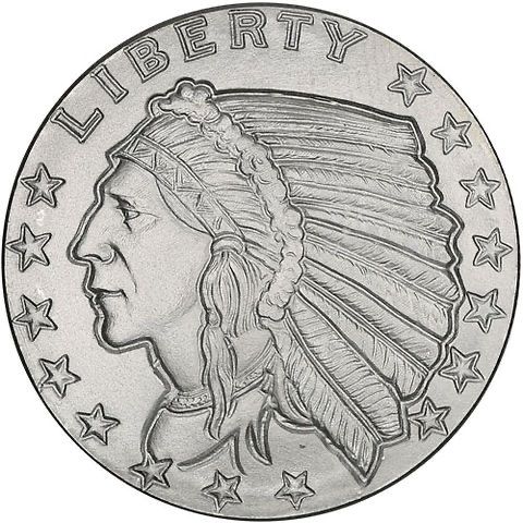 1/2オンス .999 純銀 インディアンヘッド & イーグル シルバーラウンド