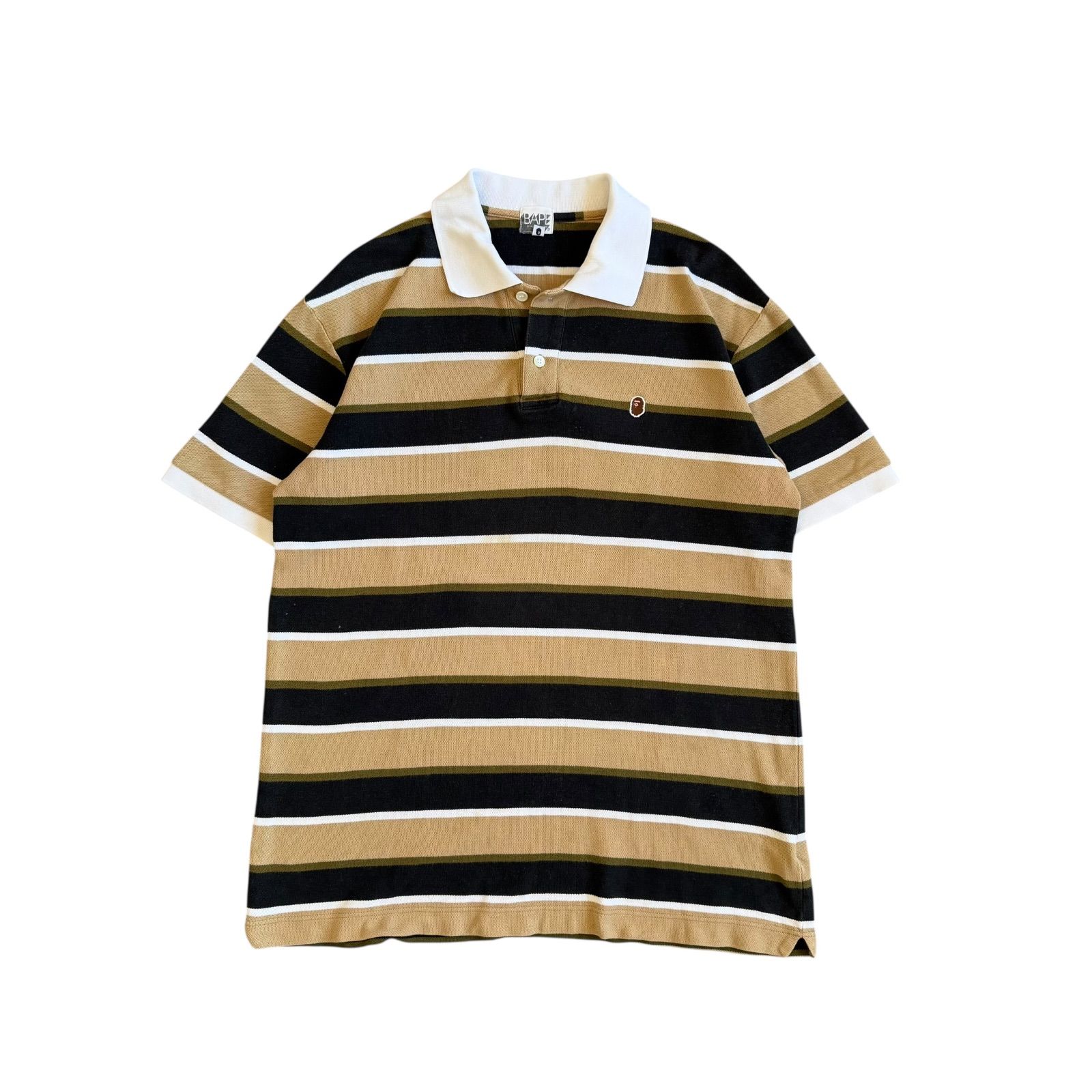 アベイシングエイプマイロボーダーポロシャツ A BATHING APE / アベイシングエイプ ボーダーポロシャツ エイプヘッド