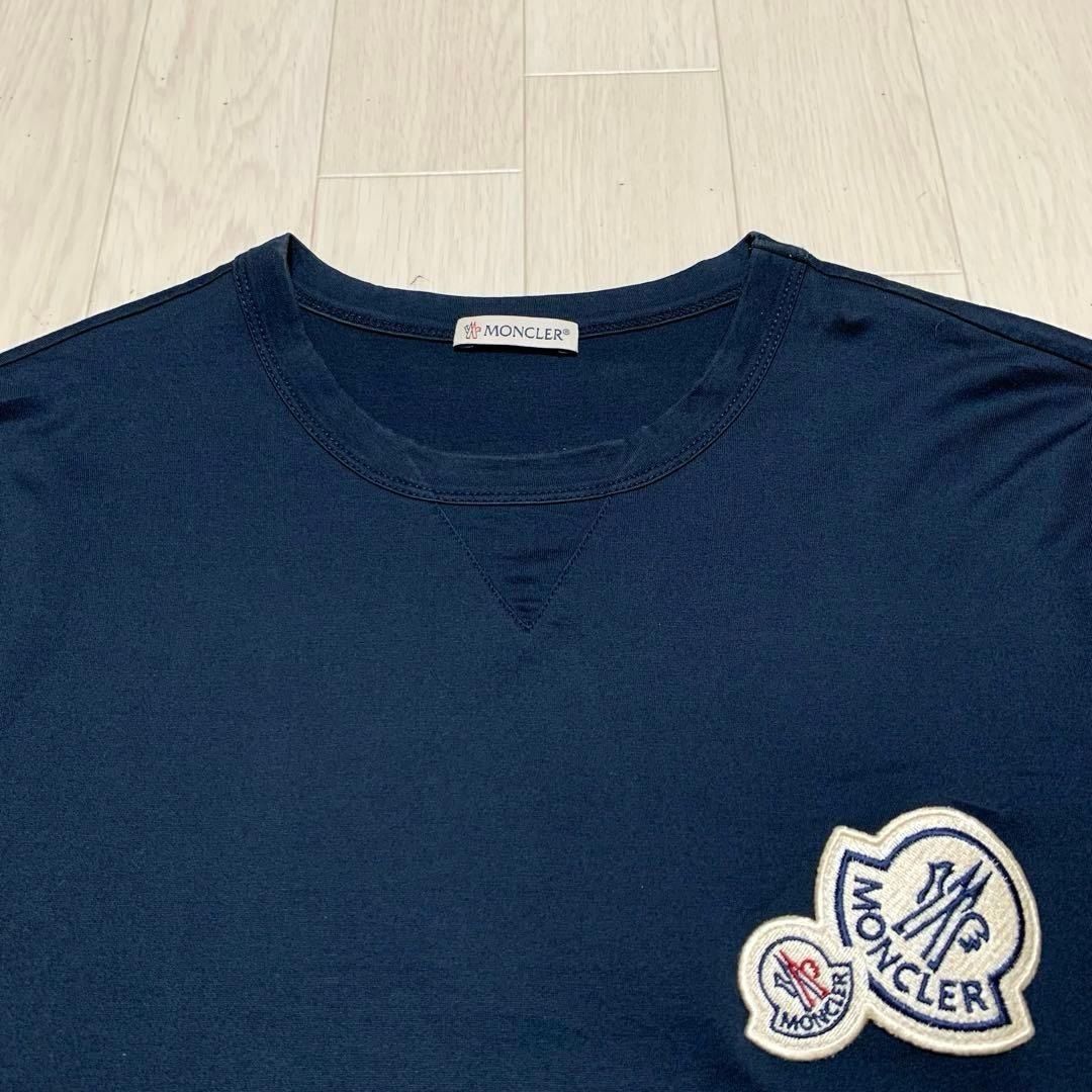 MONCLER M ダブルロゴ ネイビー Tシャツ ワッペン 4S190 - メルカリ