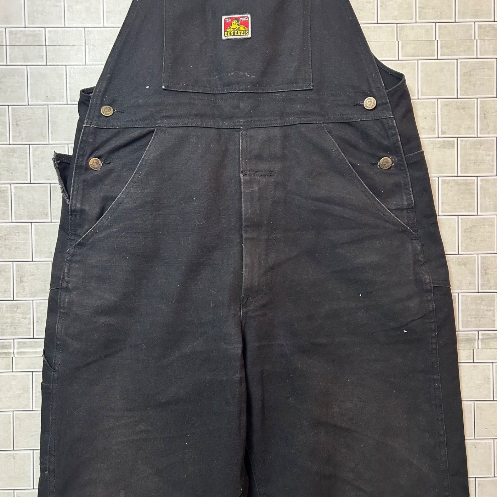 BEN DAVIS ベンデイビス ブラックオーバーオール ヘビーウエイトダック
