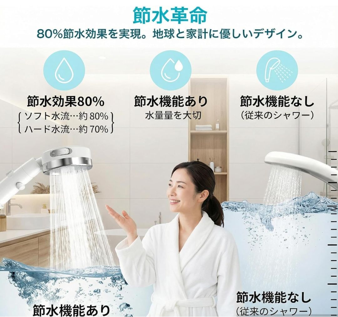 シャワーヘッド 【浄水・美肌・美髪ケア】 マイクロナノバブル 極細