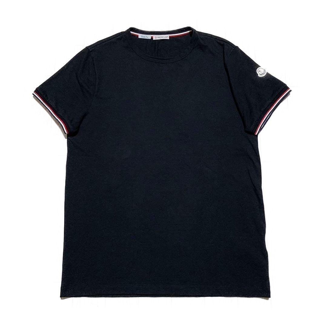 MONCLER スリムフィット Tシャツ ブラック M 国内正規品 4S193 - メルカリ
