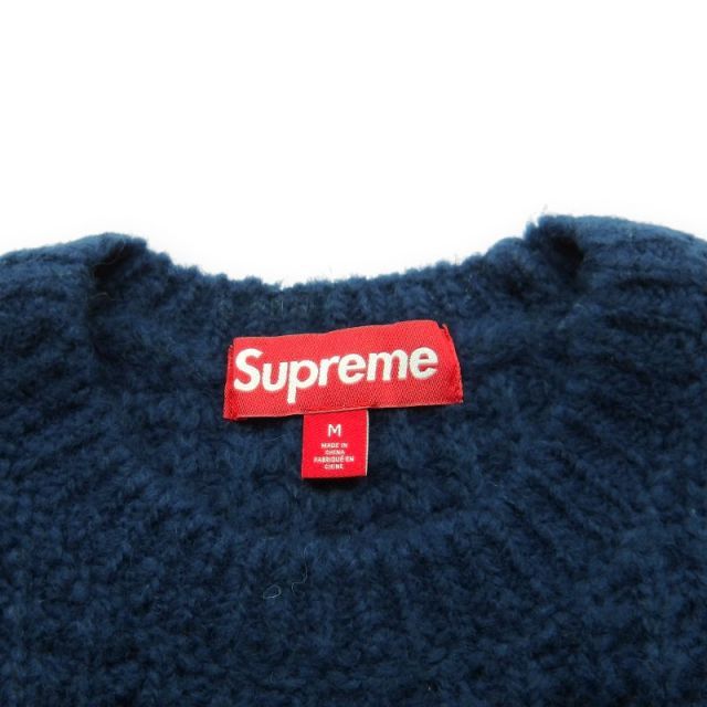 SUPREME 25aw SMALL BOX LOGO WAFFLE SWEATER NAVY サイズM