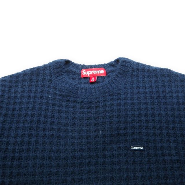 SUPREME 25aw SMALL BOX LOGO WAFFLE SWEATER NAVY サイズM