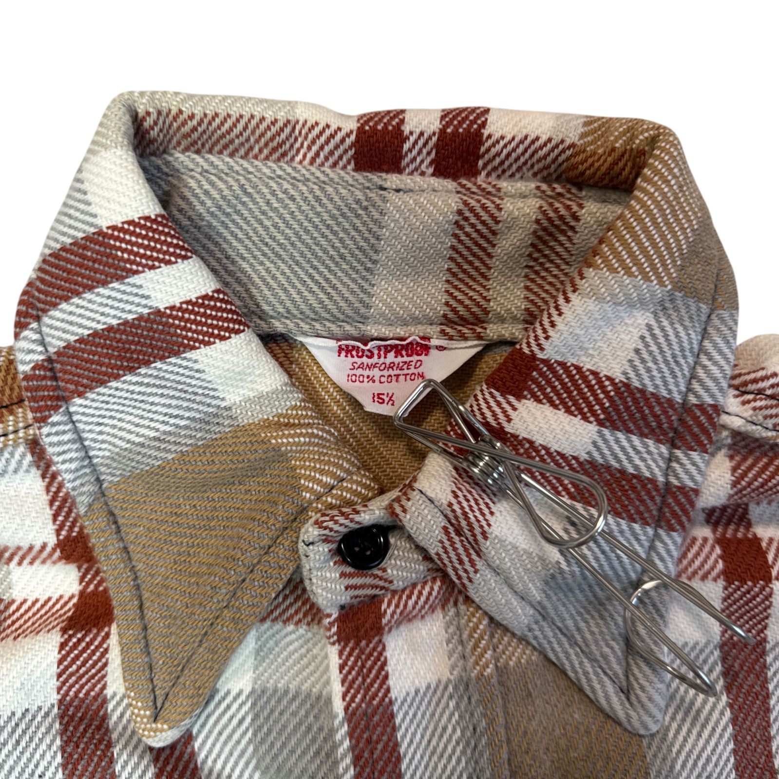 60s - 70s FROSTPROOF ヘビーネルシャツ ベージュ グレー チェック M