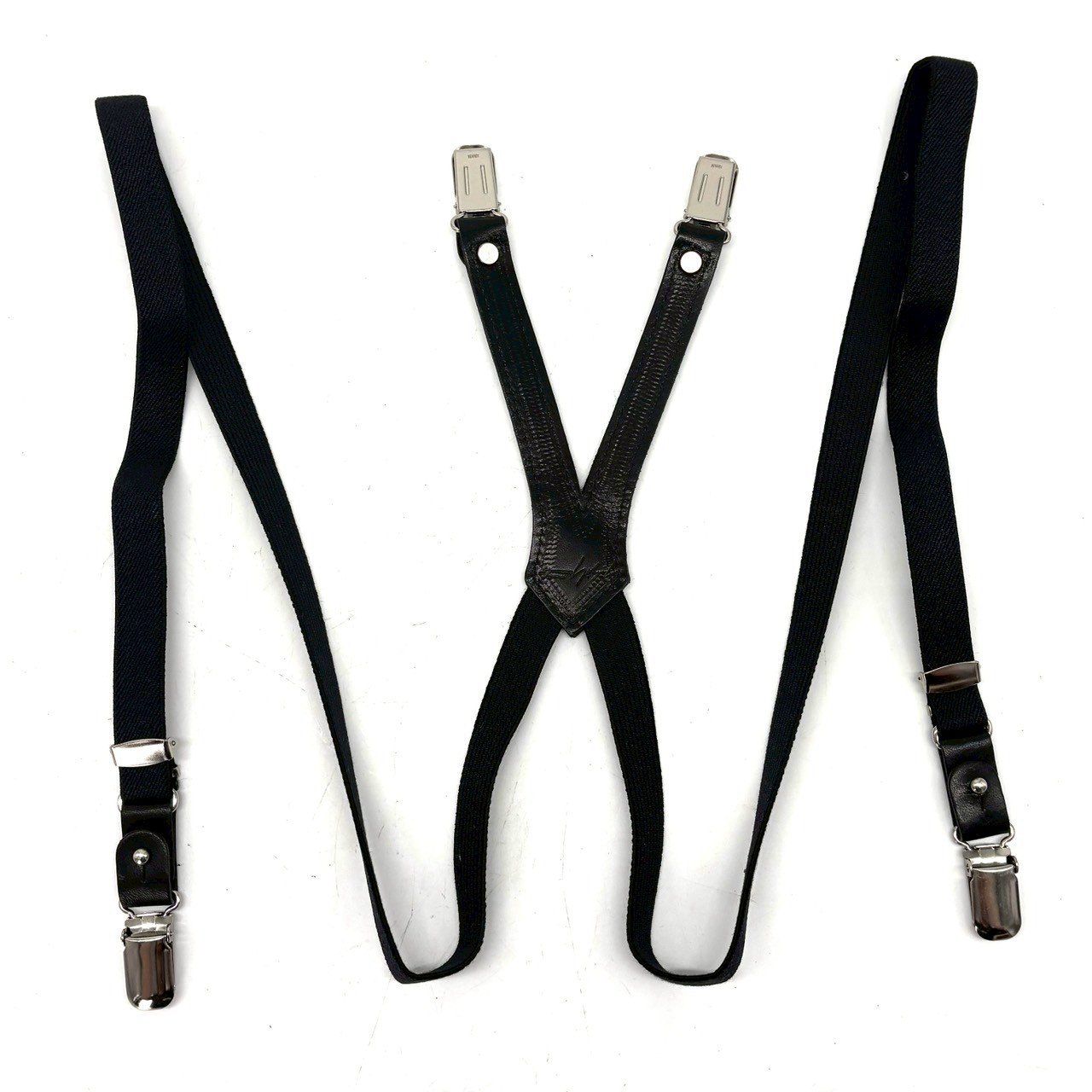 黒で魅せる緊張感】 Yohji Yamamoto サスペンダー ベルト レザー切替