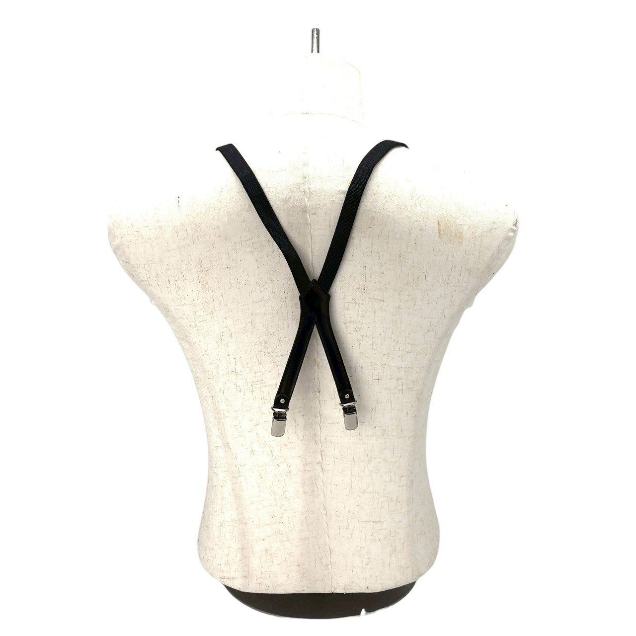 黒で魅せる緊張感】 Yohji Yamamoto サスペンダー ベルト レザー切替